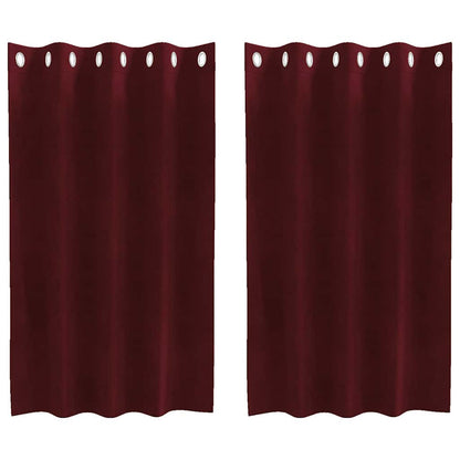 Cortinas com cortinas 2 pcs vermelho tinto 140 x 140 cm Veludo