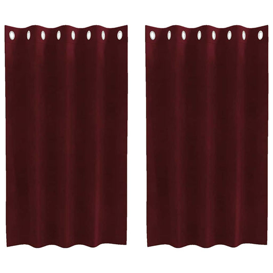 Cortinas com cortinas 2 pcs vermelho tinto 140 x 140 cm Veludo
