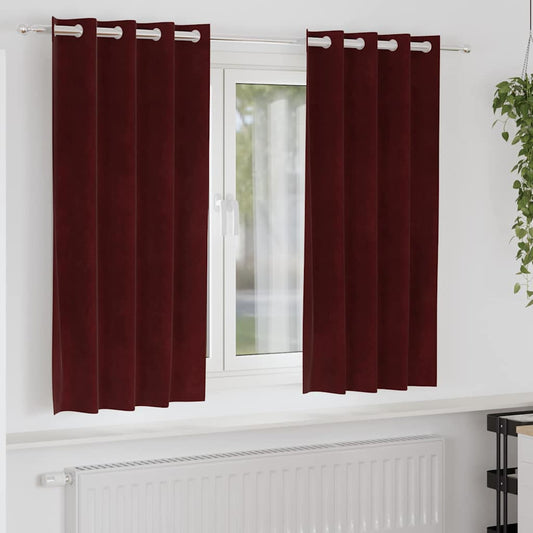 Cortinas com cortinas 2 pcs vermelho tinto 140 x 175 cm Veludo