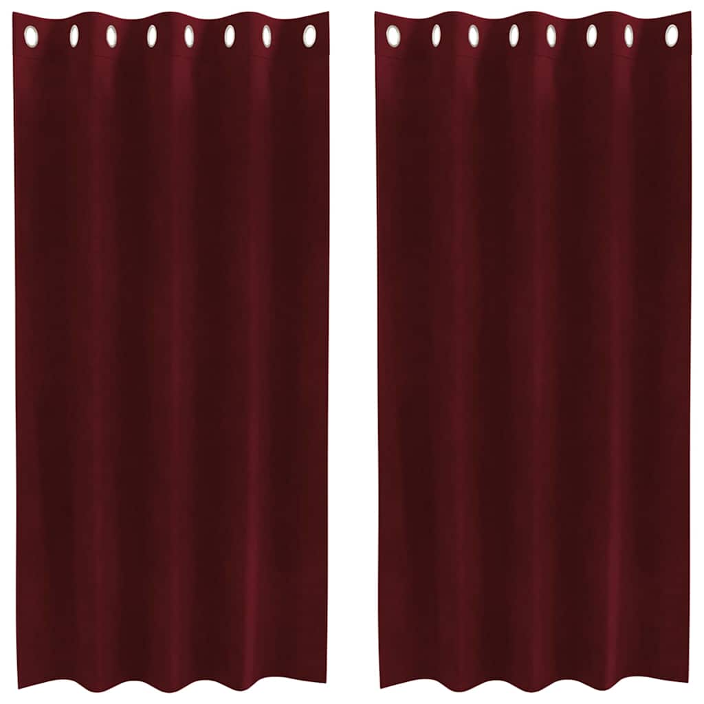 Cortinas com cortinas 2 pcs vermelho tinto 140 x 175 cm Veludo