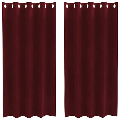 Cortinas com cortinas 2 pcs vermelho tinto 140 x 175 cm Veludo