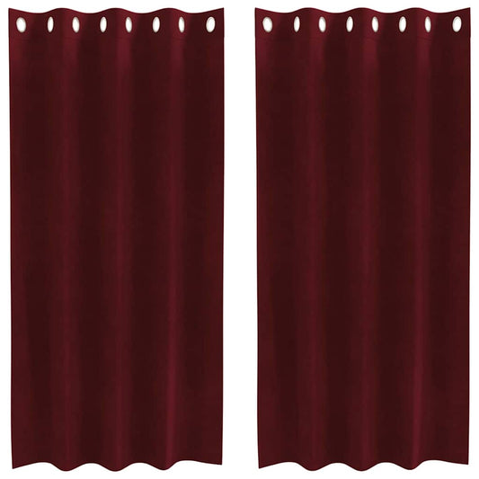 Cortinas com cortinas 2 pcs vermelho tinto 140 x 175 cm Veludo