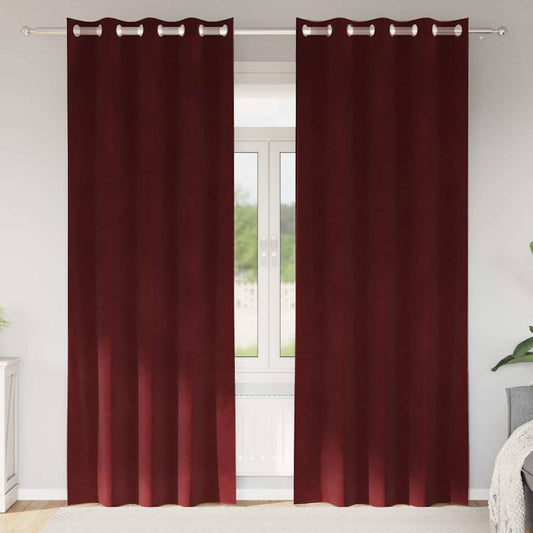 Cortinas com cortinas 2 pcs vermelho tinto 140 x 225 cm Veludo