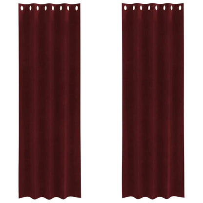 Cortinas com cortinas 2 pcs vermelho tinto 140 x 225 cm Veludo