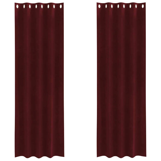 Cortinas com cortinas 2 pcs vermelho tinto 140 x 225 cm Veludo