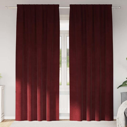 Cortinas com cortinas 2 pcs vermelho tinto 140 x 245 cm Veludo
