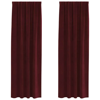 Cortinas com cortinas 2 pcs vermelho tinto 140 x 245 cm Veludo