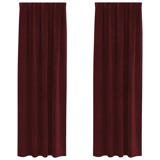 Cortinas com cortinas 2 pcs vermelho tinto 140 x 245 cm Veludo