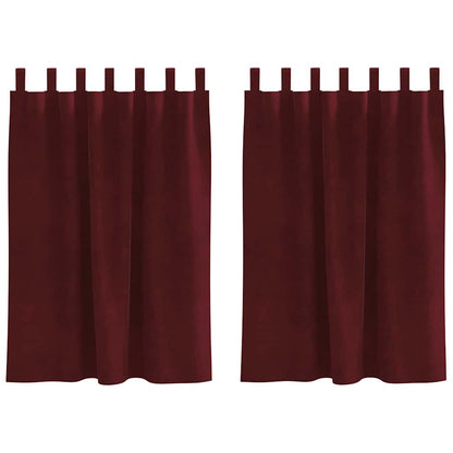 Cortinas com cortinas 2 pcs vermelho tinto 140 x 140 cm Veludo
