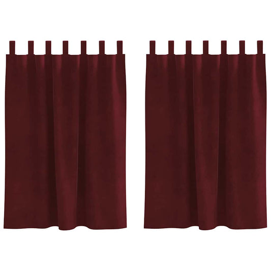 Cortinas com cortinas 2 pcs vermelho tinto 140 x 140 cm Veludo