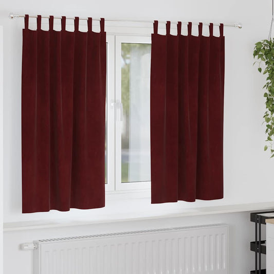 Cortinas com cortinas 2 pcs vermelho tinto 140 x 175 cm Veludo