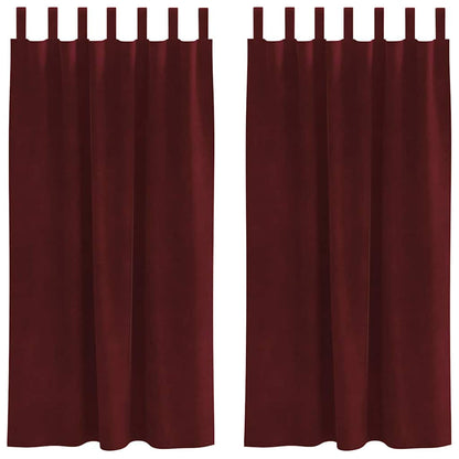 Cortinas com cortinas 2 pcs vermelho tinto 140 x 175 cm Veludo