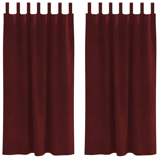 Cortinas com cortinas 2 pcs vermelho tinto 140 x 175 cm Veludo