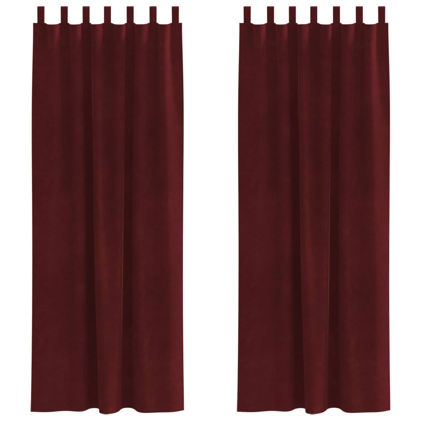 Cortinas opacas 2 pcs Vinho Vermelho 140 x 245 cm Veludo