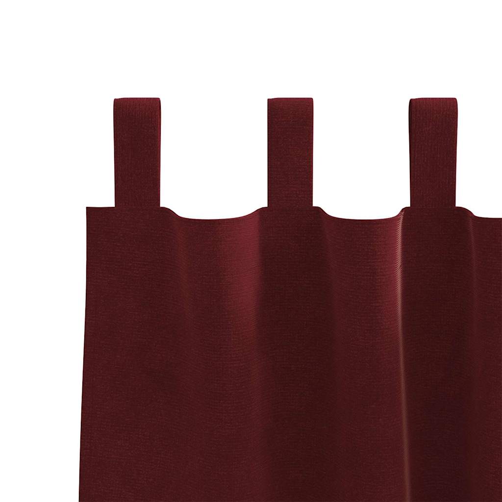 Cortinas com cortinas 2 pcs Vinho Vermelho 140 x 260 cm Veludo