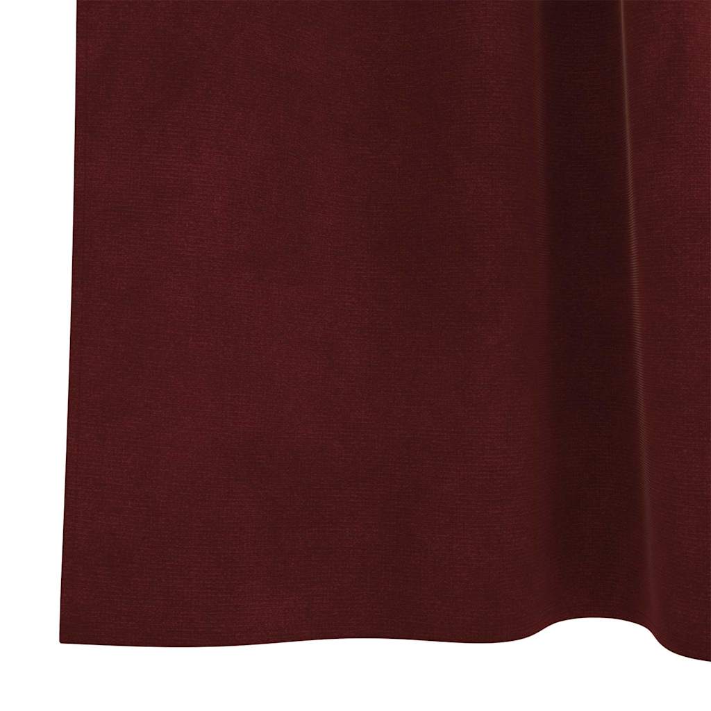 Cortinas com cortinas 2 pcs Vinho Vermelho 140 x 260 cm Veludo