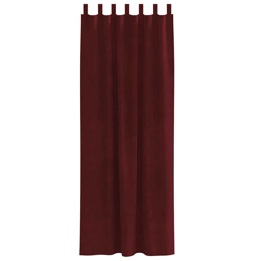 Cortinas com cortinas 2 pcs Vinho Vermelho 140 x 260 cm Veludo