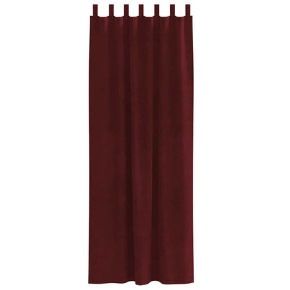Cortinas com cortinas 2 pcs Vinho Vermelho 140 x 260 cm Veludo