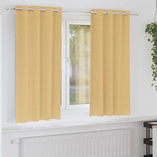 Cortinas opacas com cortinas Bege Poliéster