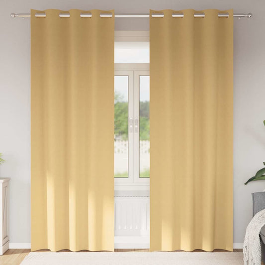 Cortinas opacas com cortinas Bege Poliéster