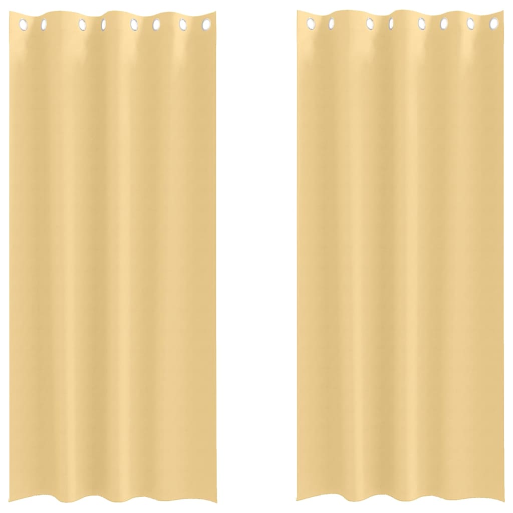 Cortinas opacas com cortinas Bege Poliéster