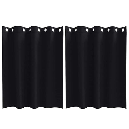 Cortinas opacas com cortinas Preto Poliéster