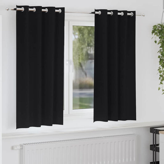 Cortinas opacas com cortinas Preto Poliéster