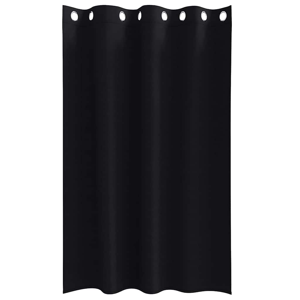 Cortinas opacas com cortinas Preto Poliéster