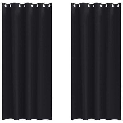 Cortinas opacas com cortinas Preto Poliéster