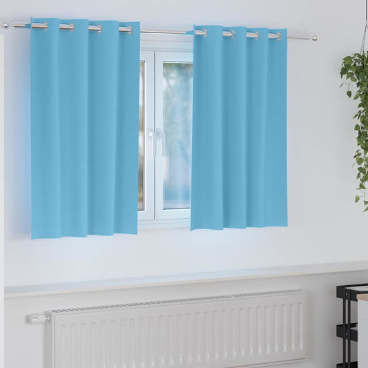 Cortinas opacas com cortinas Azul Claro Poliéster