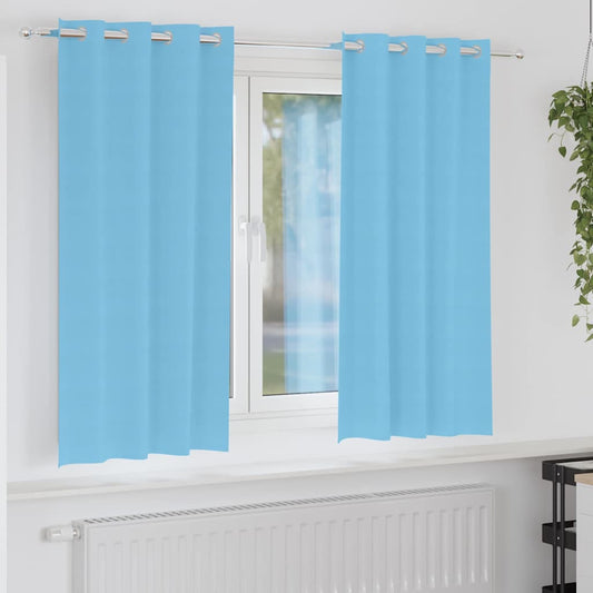 Cortinas opacas com cortinas Azul Claro Poliéster