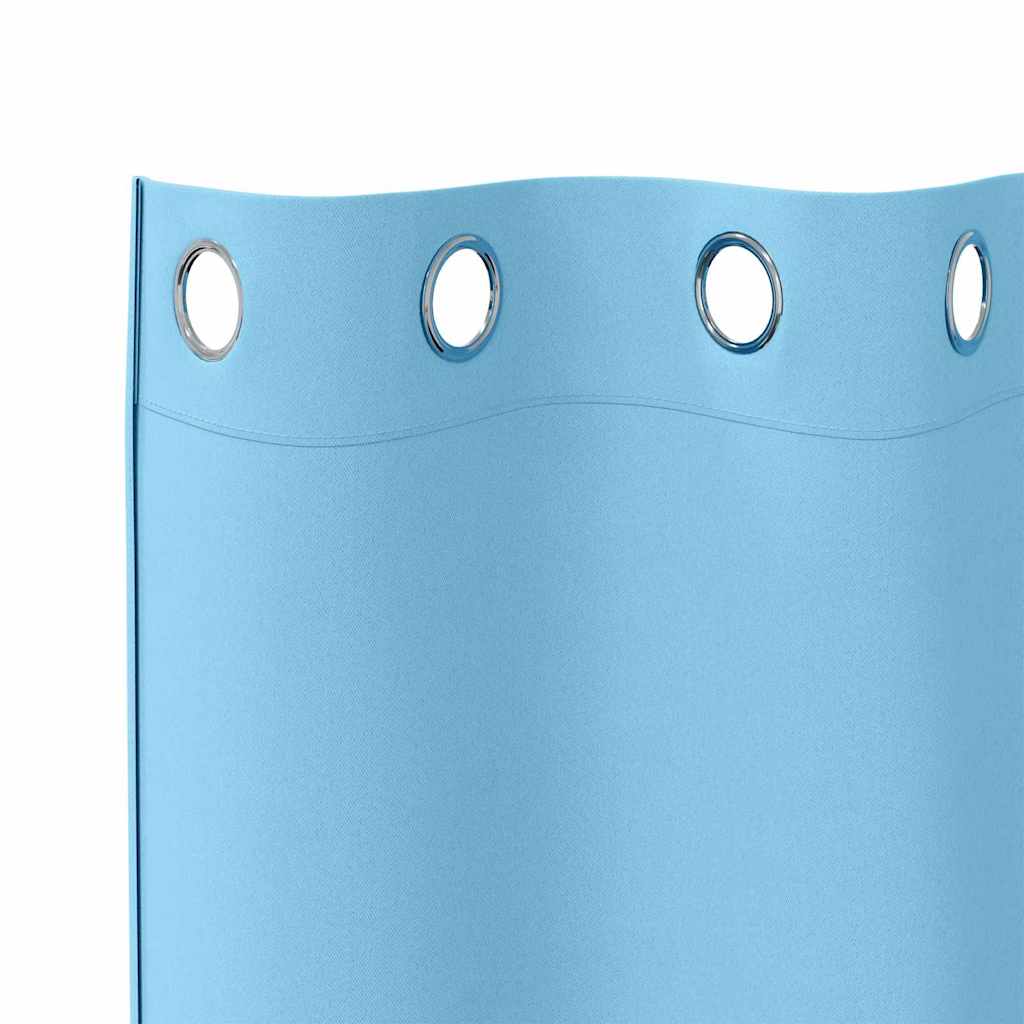 Cortinas opacas com cortinas Azul Claro Poliéster