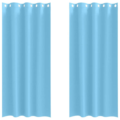 Cortinas opacas com cortinas Azul Claro Poliéster