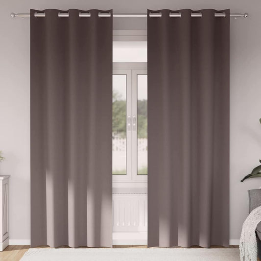 Cortinas opacas com cortinas Marrom Escuro Poliéster