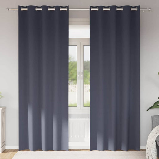 Cortinas opacas com cortinas Antracite Poliéster