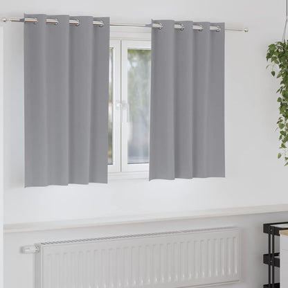 Cortinas opacas com cortinas Cinzento-claro Poliéster