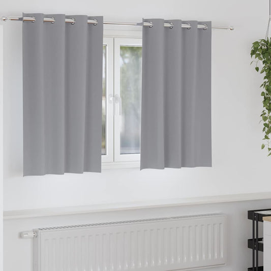 Cortinas opacas com cortinas Cinzento-claro Poliéster