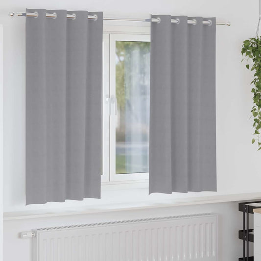 Cortinas opacas com cortinas Cinzento-claro Poliéster