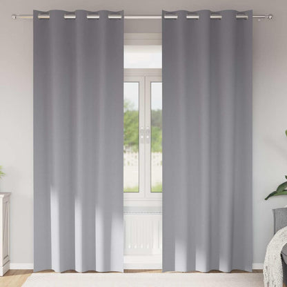 Cortinas opacas com cortinas Cinzento-claro Poliéster