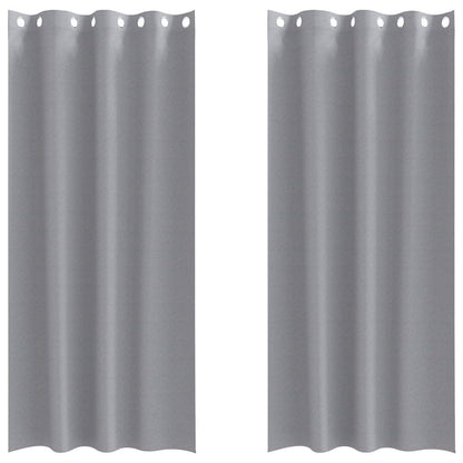 Cortinas opacas com cortinas Cinzento-claro Poliéster