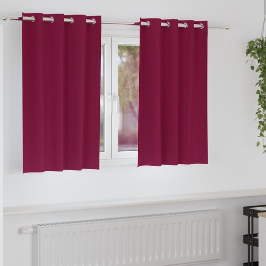 Cortinas opacas com cortinas Vinho Vermelho Poliéster
