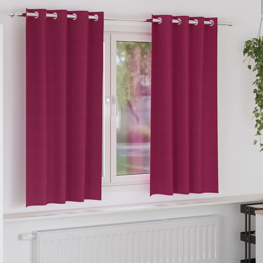 Cortinas opacas com cortinas Vinho Vermelho Poliéster