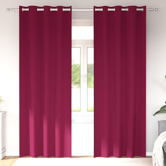 Cortinas opacas com cortinas Vinho Vermelho Poliéster