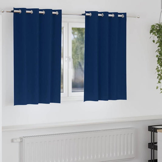 Cortinas opacas com cortinas Azul Escuro Poliéster