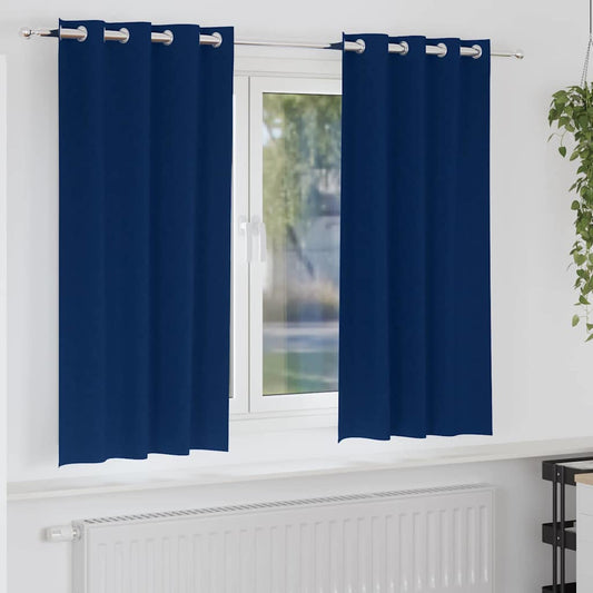 Cortinas opacas com cortinas Azul Escuro Poliéster