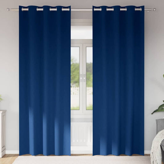 Cortinas opacas com cortinas Azul Escuro Poliéster