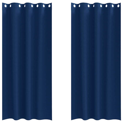 Cortinas opacas com cortinas Azul Escuro Poliéster