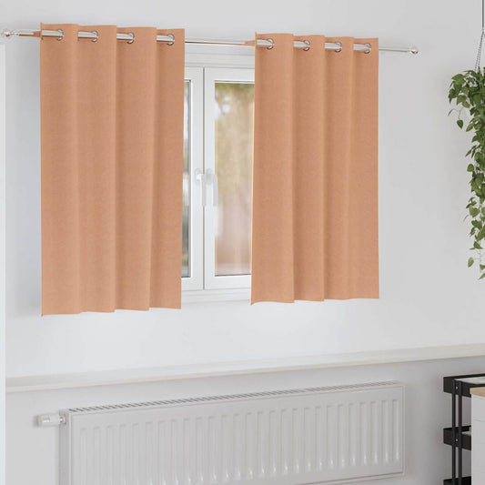 Cortinas opacas com cortinas Marrom Claro Poliéster