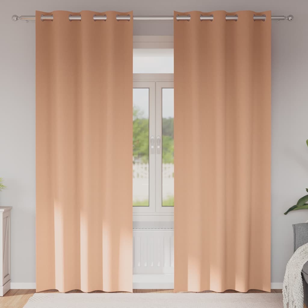 Cortinas opacas com cortinas Marrom Claro Poliéster