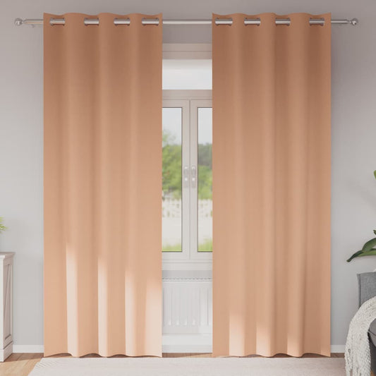 Cortinas opacas com cortinas Marrom Claro Poliéster